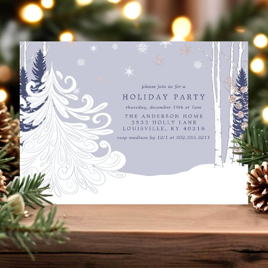 Winter Wonderland Snowwood Forest Holiday Party Einladung