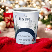 Winter Wonderland Snowy Bear Bird Baby Dusche Pappbecher