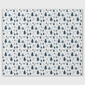 Winter Wonderland Snowy Blue Christmas Geschenkpapier (Flach)