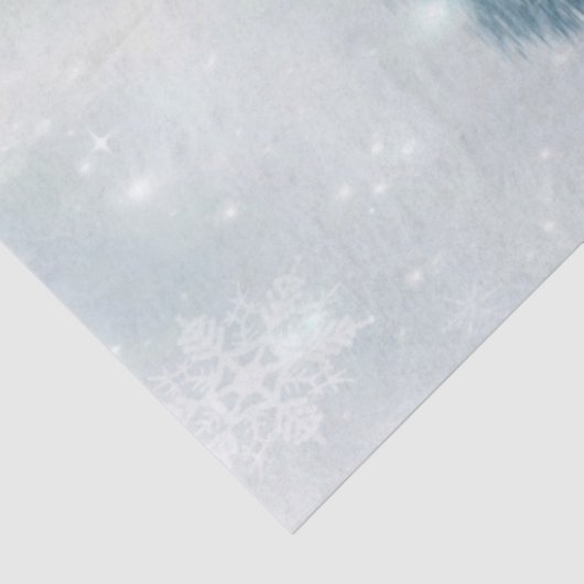 Winter Wonderland Snowy Forest and Pond Decoupage Seidenpapier (Ausschnitt)