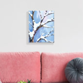 Winter Wonderland Snowy Tree Branches Painted Leinwanddruck (Insitu (Wohnzimmer))