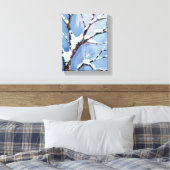 Winter Wonderland Snowy Tree Branches Painted Leinwanddruck (Insitu (Schlafzimmer))