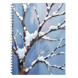 Winter Wonderland Snowy Tree Branches Painted Notizblock