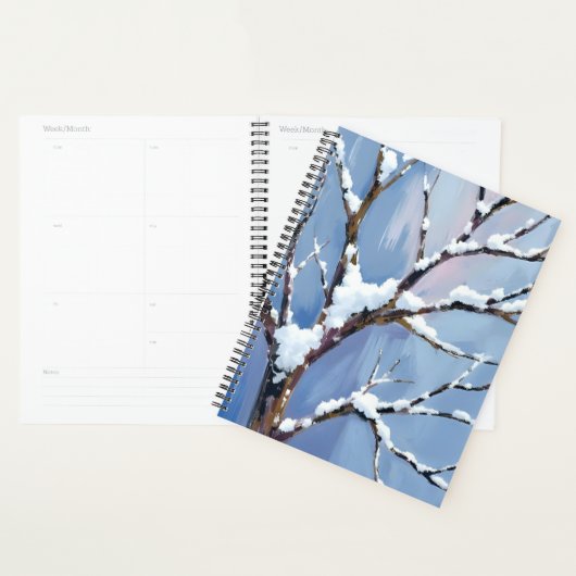 Winter Wonderland Snowy Tree Branches Painted Planer (Anzeige)