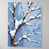 Winter Wonderland Snowy Tree Branches Painted Poster (Vorne)