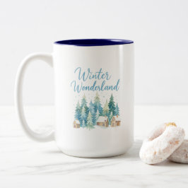 Winter Wonderland Snowy Village Mug   Zweifarbige Tasse