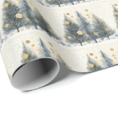 Winter Wonderland Sparkle & Gold Bäume Geschenkpapier (Rolleneckpunkt)