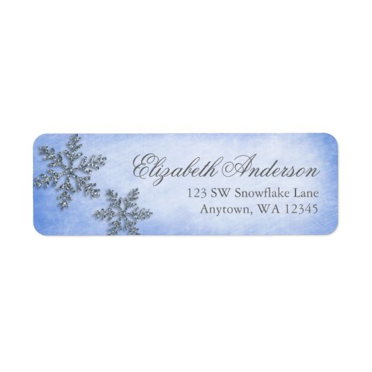 Winter Wonderland Sparkle Snowflake Adressenschild (Vorne)