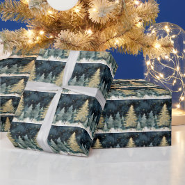 Winter Wonderland Sparkling Weihnachtsbaumen Geschenkpapier