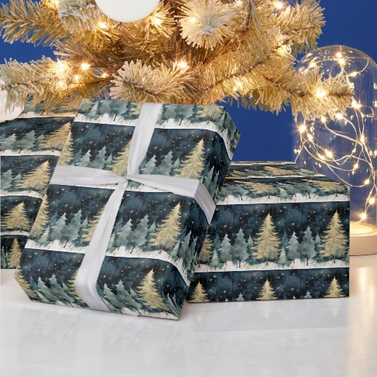 Winter Wonderland Sparkling Weihnachtsbaumen Geschenkpapier (Feiertage)