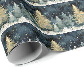 Winter Wonderland Sparkling Weihnachtsbaumen Geschenkpapier (Rolleneckpunkt)