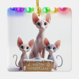 Winter Wonderland Sphynx Weihnachtsschmuck