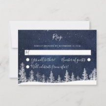 Winter Wonderland Starry Night Snow Forest Wedding