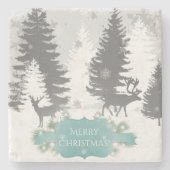 Winter Wonderland Stone Untersetzer - Aquamarin (Vorderseite)