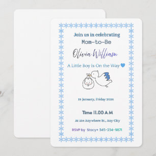 Winter Wonderland-Storch-Baby-Shower-Einladung B Einladung