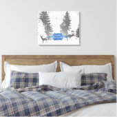 Winter Wonderland Stretched Canvas Print - Blau Leinwanddruck (Insitu (Schlafzimmer))