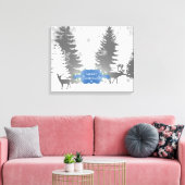 Winter Wonderland Stretched Canvas Print - Blau Leinwanddruck (Insitu (Wohnzimmer))