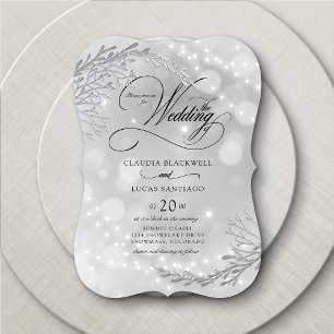 Winter Wonderland String Lights Hochzeit Einladung
