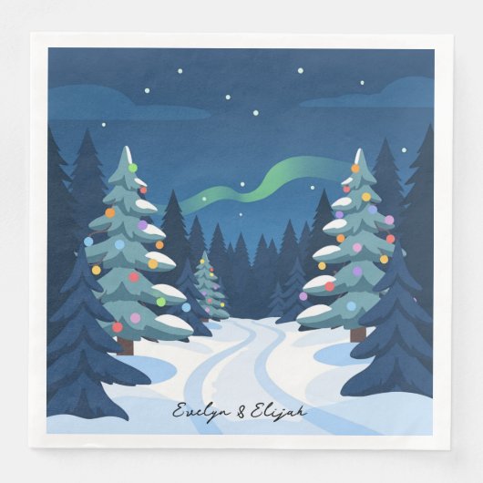 Winter Wonderland Style Christmas Party Napkin Serviette (Vorderseite)