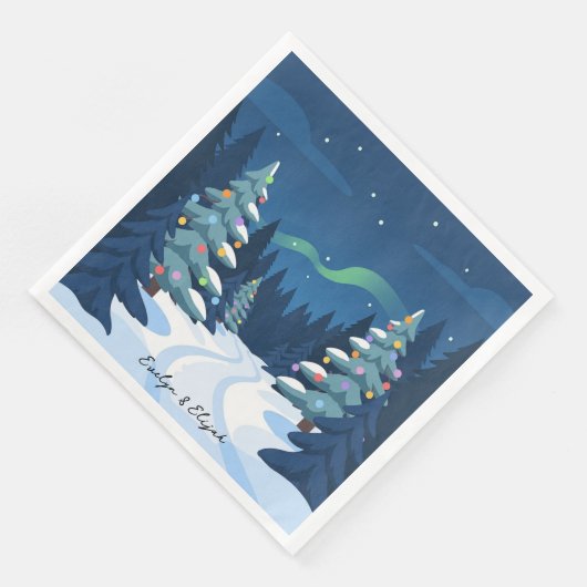 Winter Wonderland Style Weihnachtsfeier Serviette (Ecke)