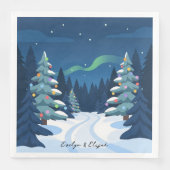 Winter Wonderland Style Weihnachtsfeier Serviette (Vorderseite)
