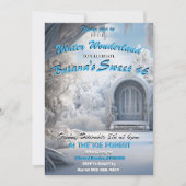 Winter Wonderland Sweet 16 Einladungen (Vorderseite)