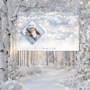 Winter Wonderland Sweet Sixteen Diamanten Funkeln Banner