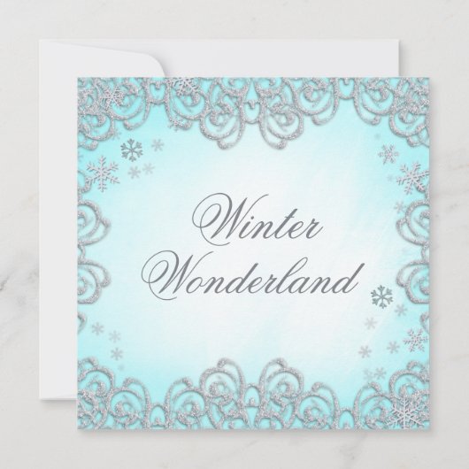 Winter Wonderland Swirl Snowflakes Prom Einladung (Rückseite)