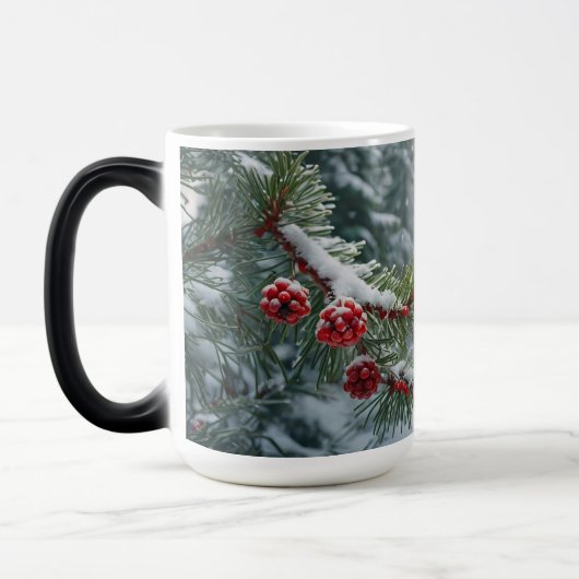 Winter Wonderland Tasse Evergreen Pine & Red Berri (Links)
