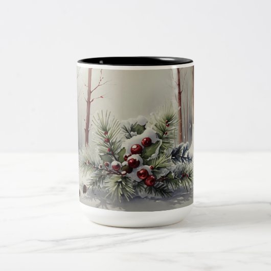Winter Wonderland Tasse | Evergreen Pine Red Berri (Mittel)