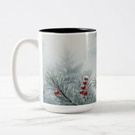 Winter Wonderland Tasse | Kiefern und Rote Berries