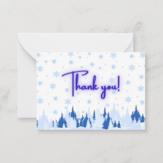 Winter Wonderland Thank You Card Mitteilungskarte (Vorderseite)