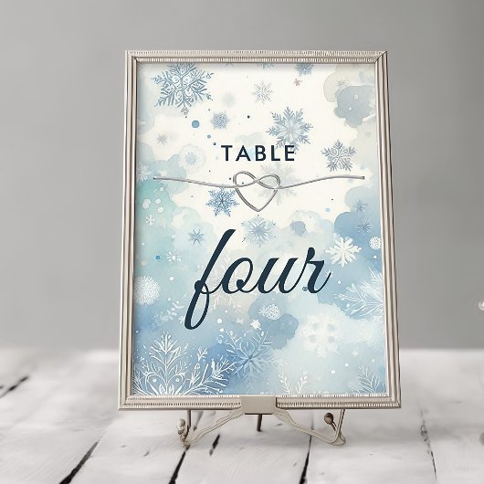 Winter Wonderland-Tischnummernkarte Tischnummer
