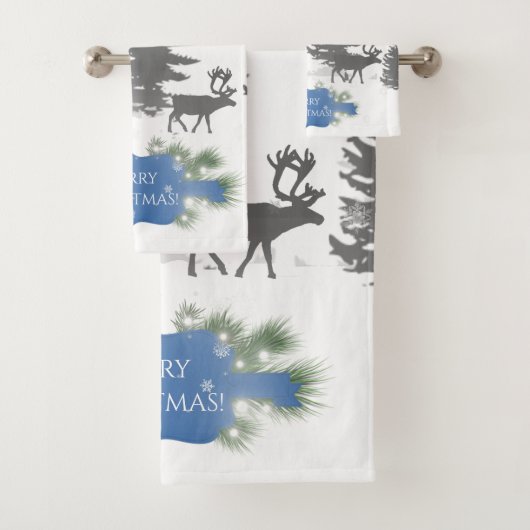 Winter Wonderland Towel Set - Blau (Insitu)
