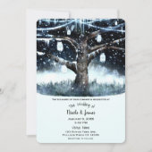 Winter Wonderland Tremlicht & Mason Jars Wedding Einladung (Vorderseite)