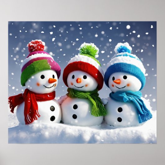 Winter Wonderland Trio 3D Snowmen Poster (Vorne)
