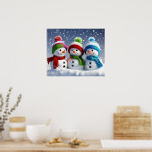 Winter Wonderland Trio 3D Snowmen Poster (Küche)