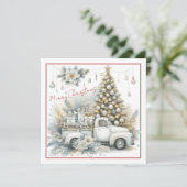 Winter Wonderland Truck Holiday Card (Stehend Vorderseite)