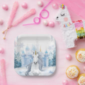 Winter Wonderland Unicorn Magical `Snow Pappteller (Party)
