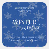 Winter Wonderland Vanilla & Pine | candle labels Quadratischer Aufkleber (Vorderseite)