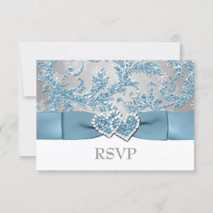 Winter Wonderland, Verbundene Herzen Hochzeit RSVP Karte