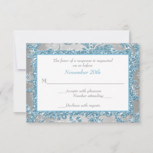 Winter Wonderland, Verbundene Herzen Hochzeit RSVP Karte