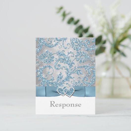 Winter Wonderland Verbundene Herzen RSVP-Karte RSVP Karte (Stehend Vorderseite)