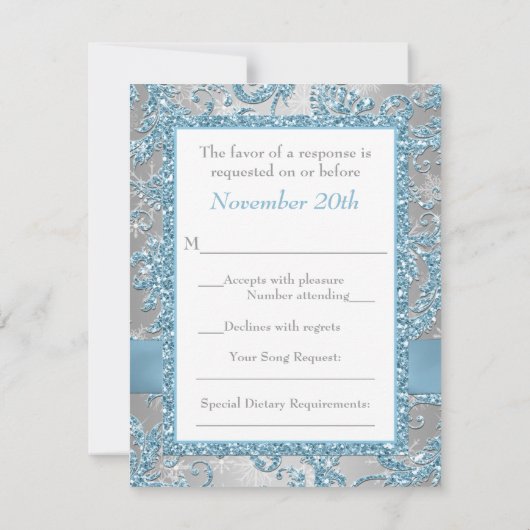 Winter Wonderland Verbundene Herzen RSVP-Karte RSVP Karte (Rückseite)