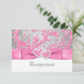 Winter Wonderland Verbundene Herzen UAWG - Rosa RSVP Karte (Stehend Vorderseite)