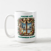 Winter Wonderland View durch ein dekoriertes Fenst Kaffeetasse (Links)