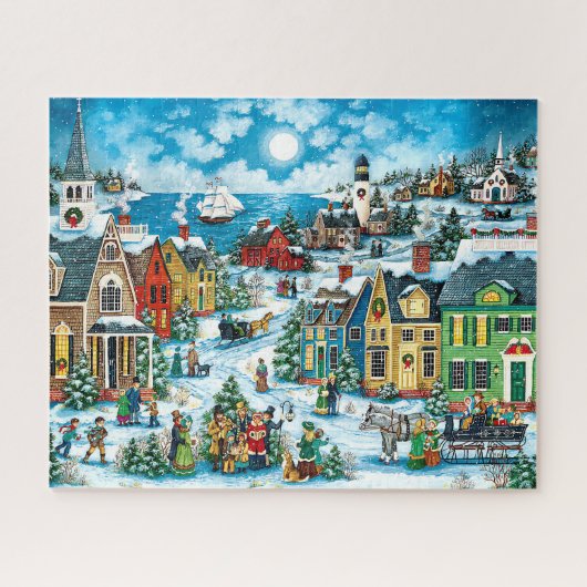 Winter Wonderland Village am Meer Puzzle (Horizontal)