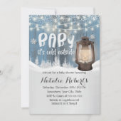 Winter Wonderland Vintag Lantern Babydusche Einladung (Vorderseite)