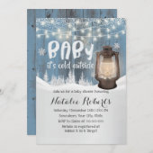 Winter Wonderland Vintag Lantern Babydusche Einladung (Vorne/Hinten)