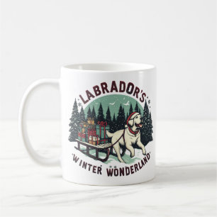 Winter Wonderland Vintage Labrador Hund Weihnachte Kaffeetasse